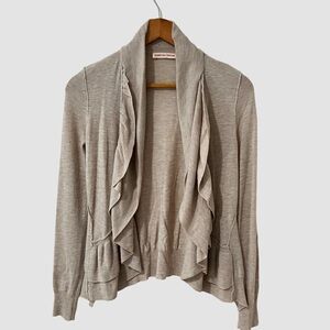 Rebecca Taylor To Knit Open Front Ruffle Cardigan S